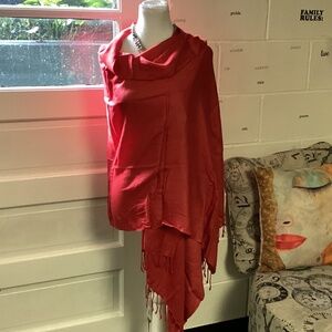 Coral red scarf wrap